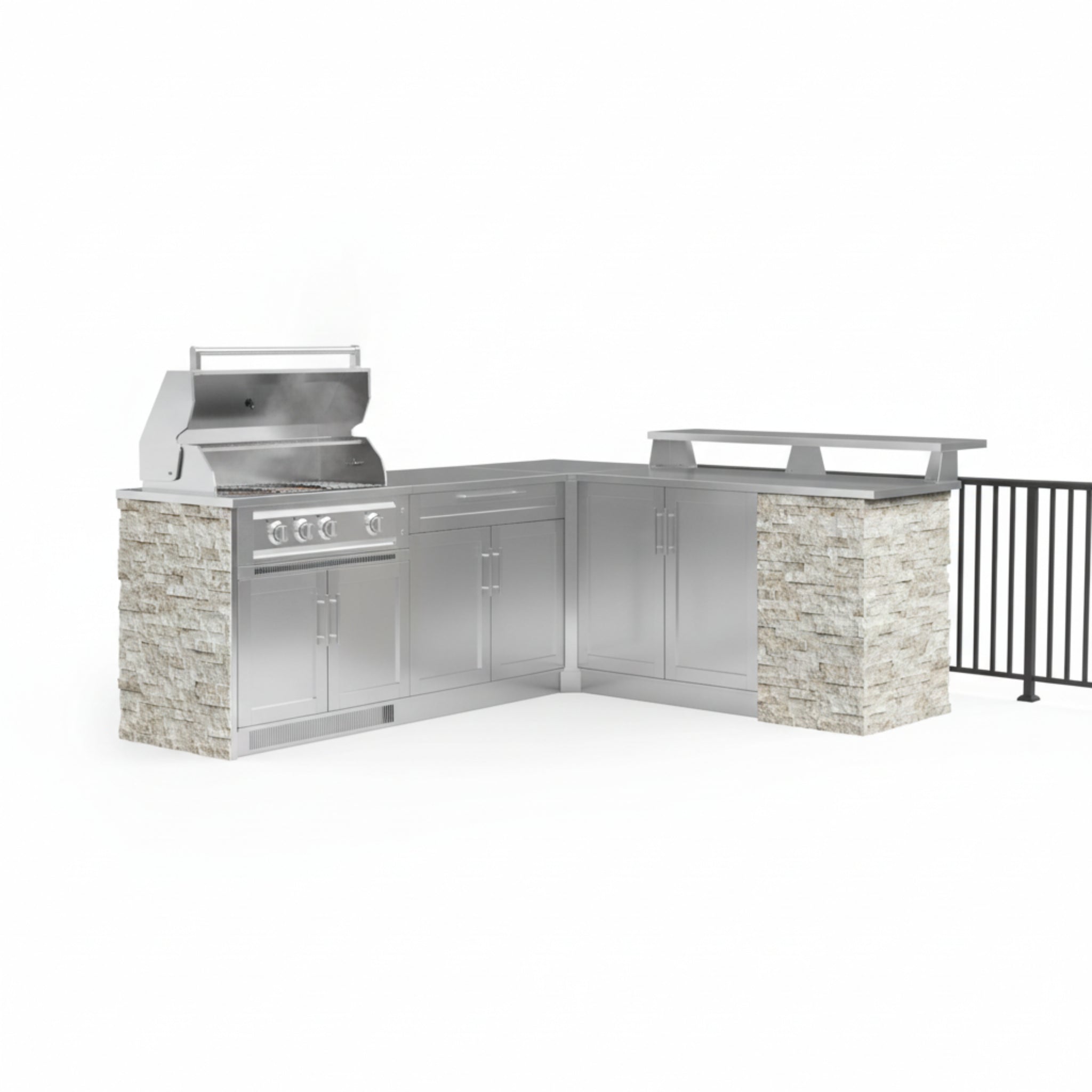 Signature Series 6PC Custom Outdoor Kitchen · 304 Stainless Steel · Shaker Door