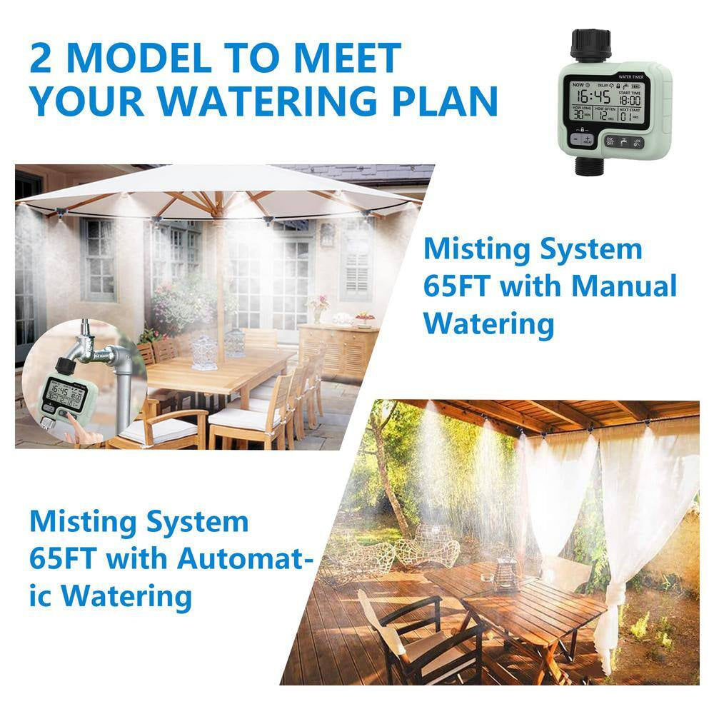 Durable 65 Ft. Misting Cooling System with Timer for Outdoor Patio