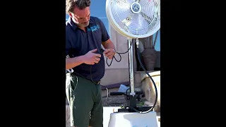 HydroMist USA Cool Caddie Self-Contained 16-Gal Portable 1000 PSI Misting Fan