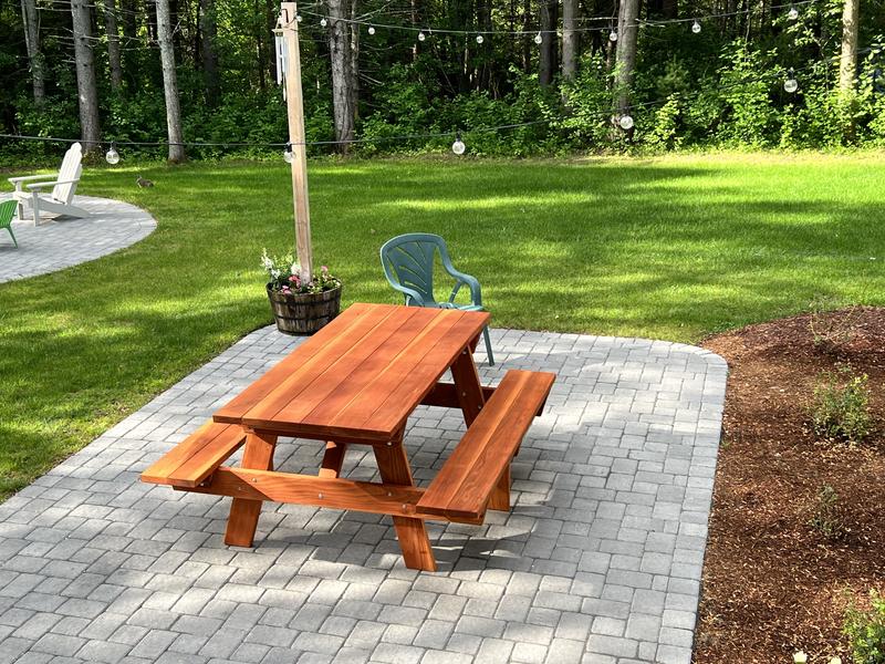Best Redwood Super Deck Redwood Picnic Table