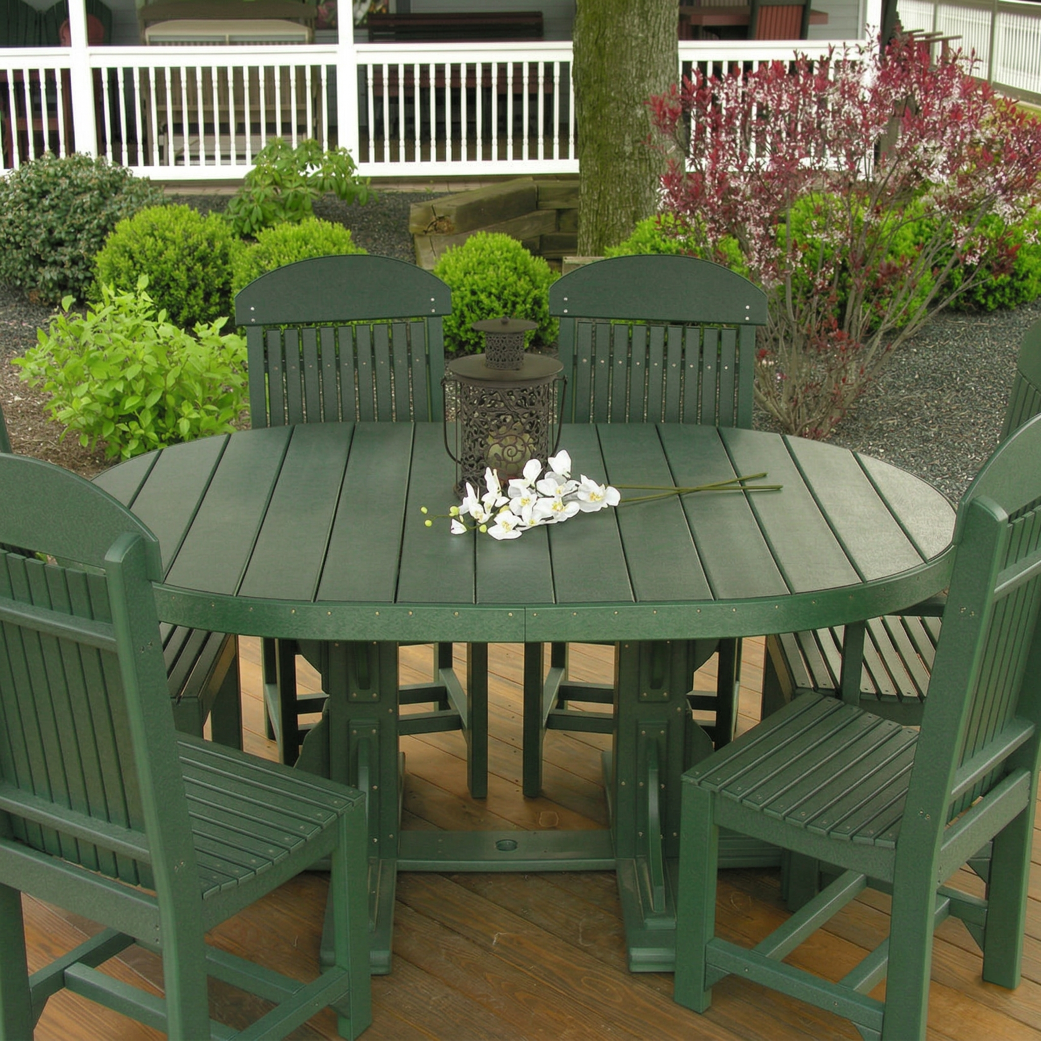 LuxCraft Deluxe Poly 4′ × 6′ Oval Table Set 1